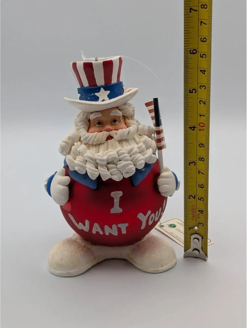 Department 56 I Want You 1999 Pastimes Santa Ornament, Uncle Sam, Americana